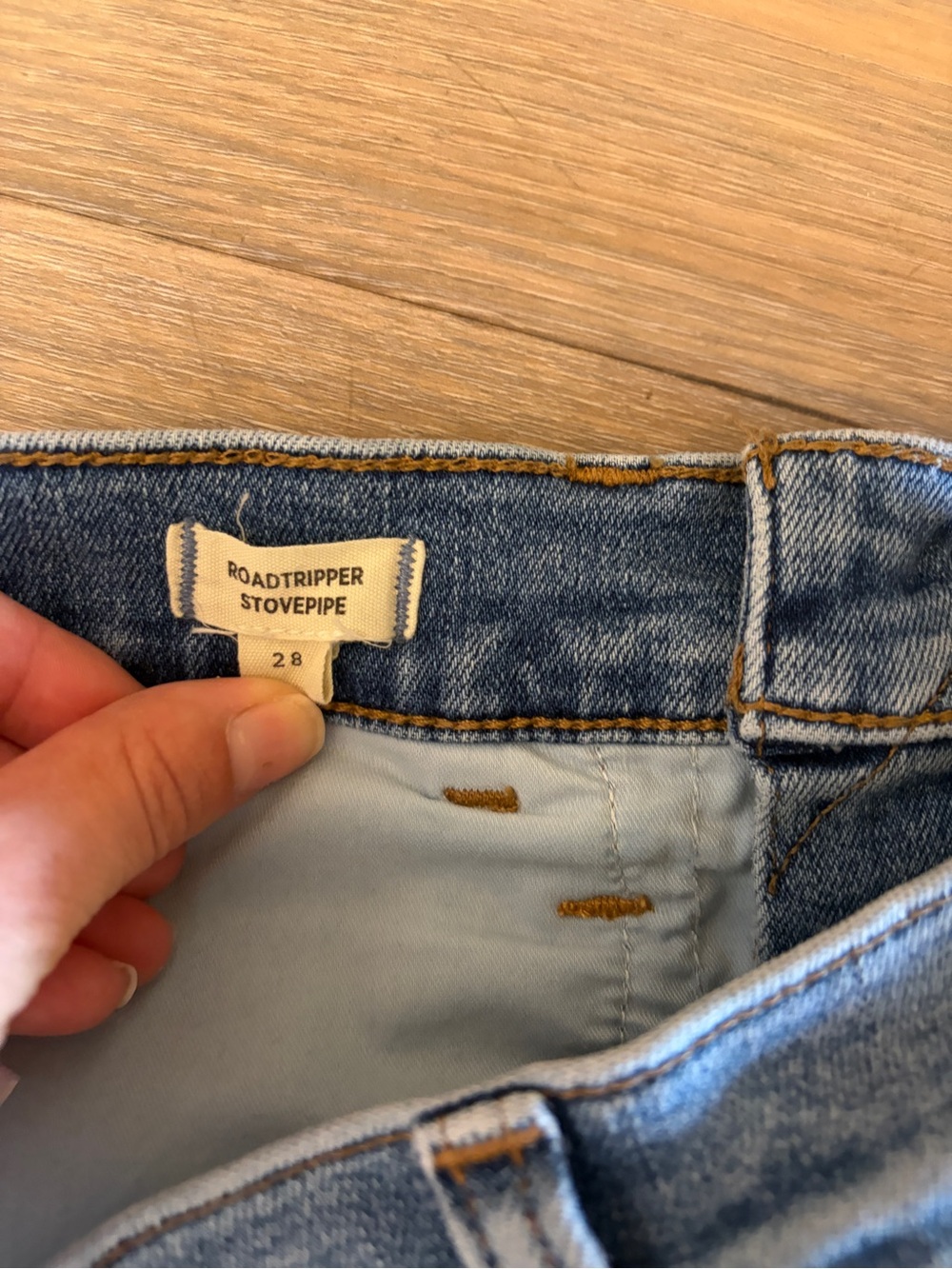 Madewell Roadtripper Stovepipe Jeans 28 Raw Hem Ankle Crop High Rise - Picture 5 of 5
